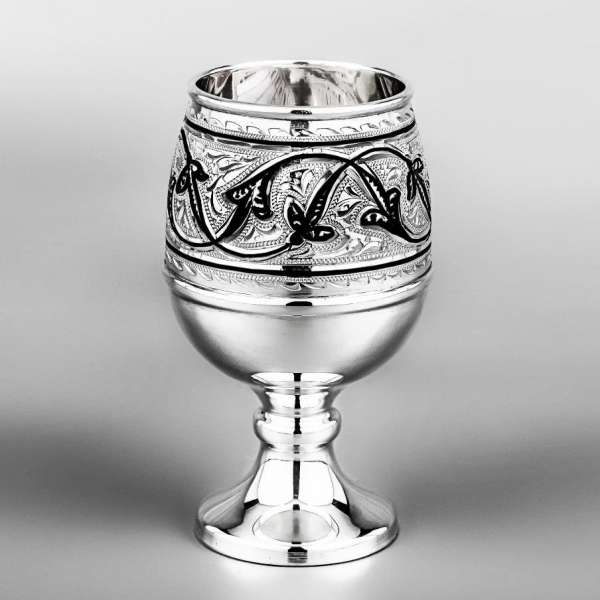 Кубачинская классическая рюмка из серебра, р0006