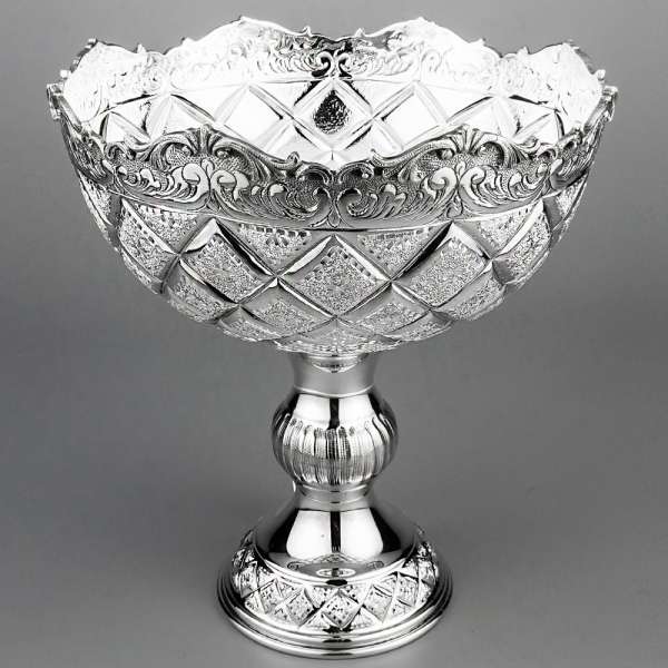 Большая серебряная ваза для фруктов Византия, ВЗ038Б