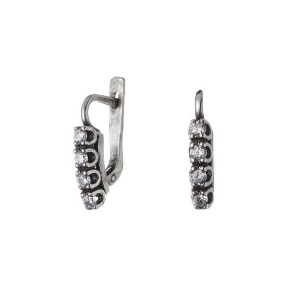 Серебряные серьги с фианитами Дорожка, Ag-с66