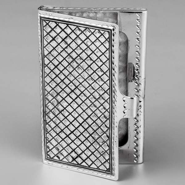 Серебряная визитница «Ромбик», vzt023
