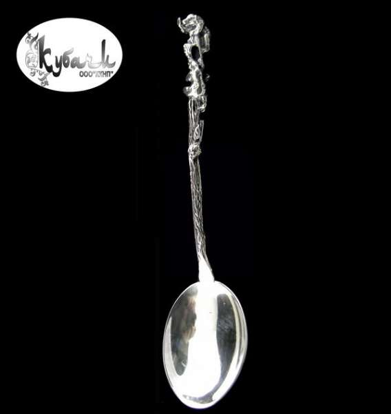 Серебряная ложка чайная «Медведи», л0008
