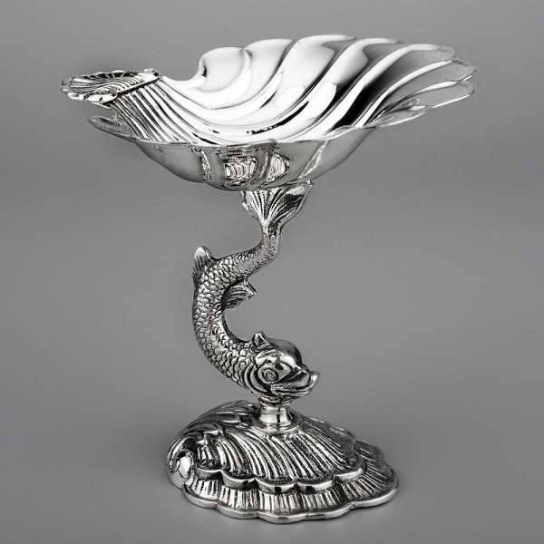 Серебряная икорница Рыбка, ик032
