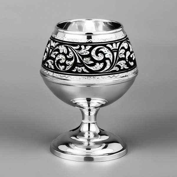 Набор серебряных бокалов для виски или коньяка Снифтер, бк35-2