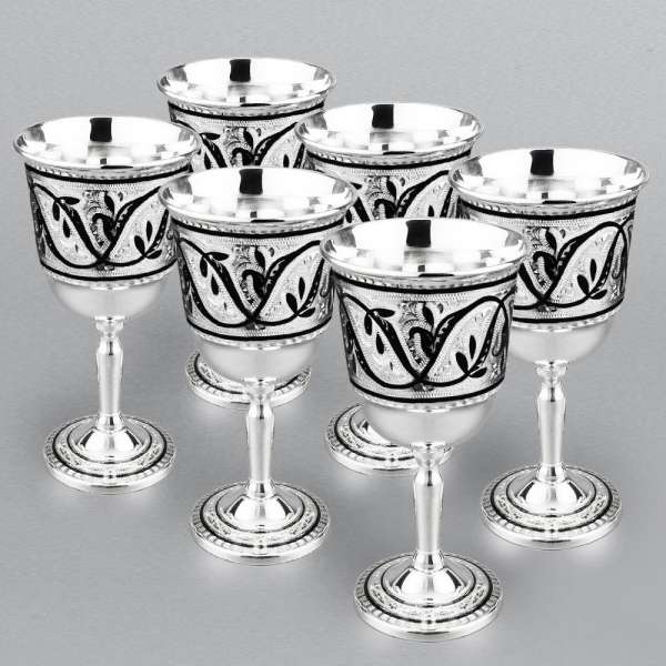 Набор серебряных фужеров Нрав, ф144-6
