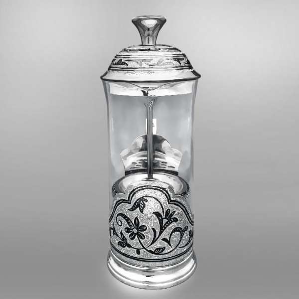 Серебряный чайник Френч пресс, ЧН057