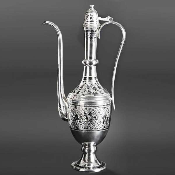 Графин серебряный с красивой лейкой и ручкой, 1 л, ГР042