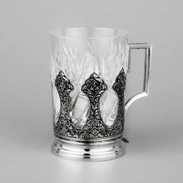 Серебряный подстаканник «Башня», пд054
