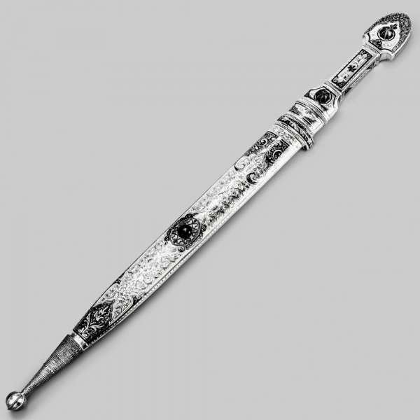 Серебряный кинжал с агатом, КН52